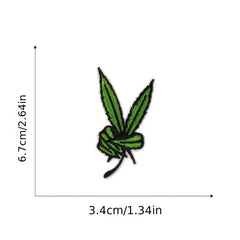 8pcs Green Leaves Iron On Patches Sew On Embroidered Applique Repair DIY Crafts