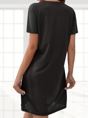  Heart Print Short Sleeve T-shirt Sleep Dress