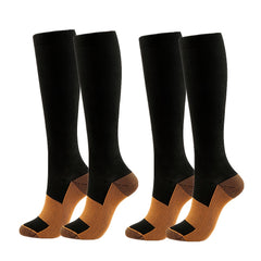 2 Pairs Pack Unisex Knee-length Compression Socks For Men