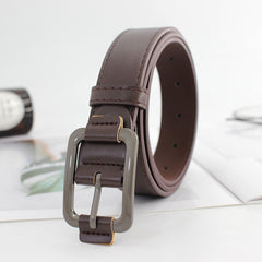 Unisex Vintage Gray Buckle PU Belt Casual Jeans Belt