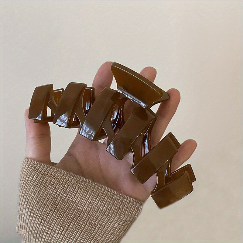 Wavy Hair Claw Solid Hair Claw Clip Large Nonslip Ponytail Holder