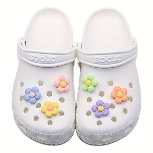 6PCS Colorful Flowers Shoe Charms For Clogs DIY Decoration