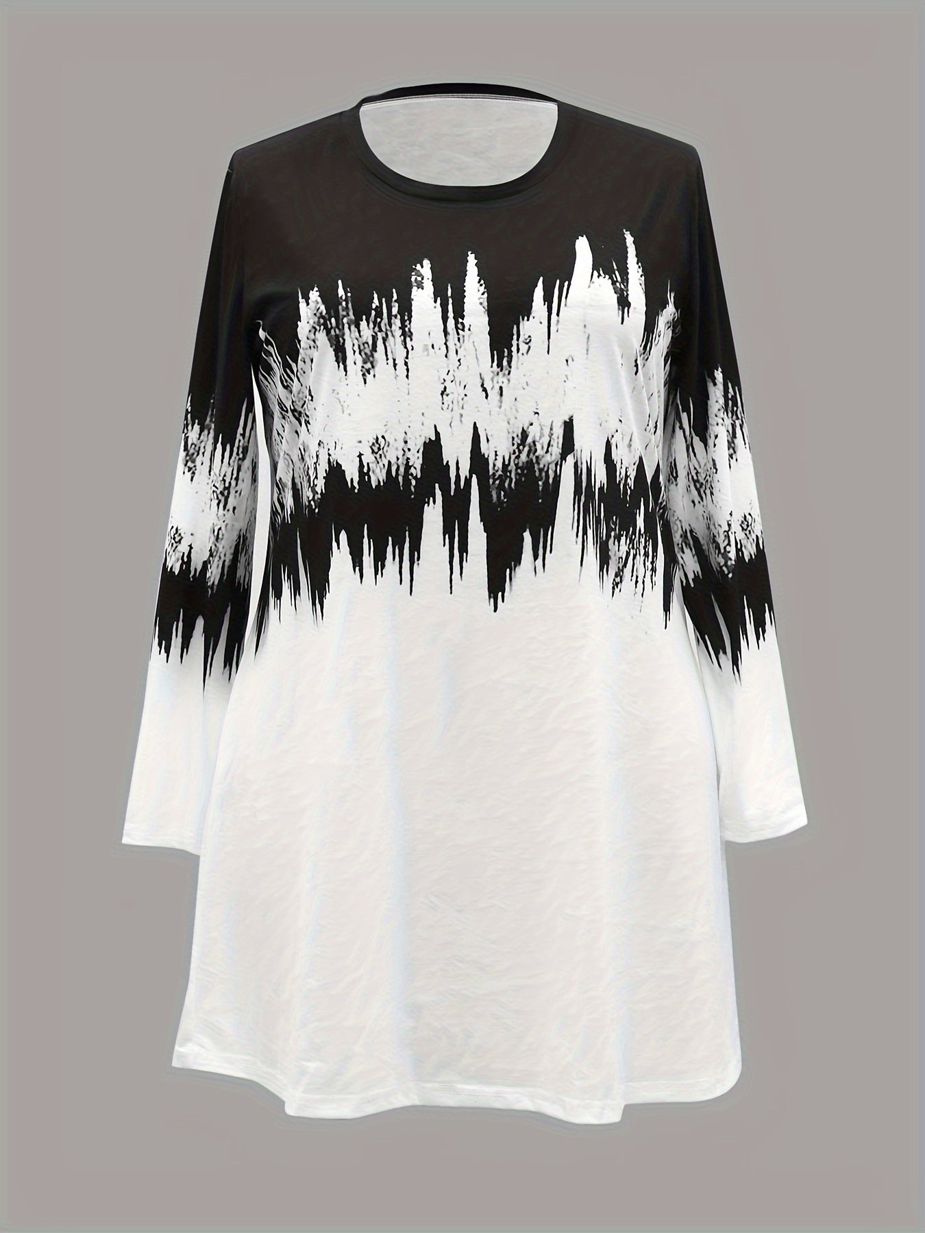  Ombre Long Sleeve Casual Dress