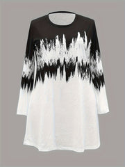  Ombre Long Sleeve Casual Dress