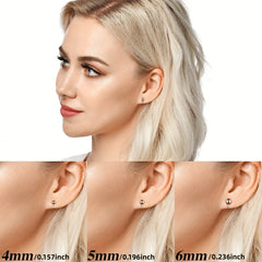 20pcs Ball Post Earring Stud Set With Butterfly Earrings Pin Back