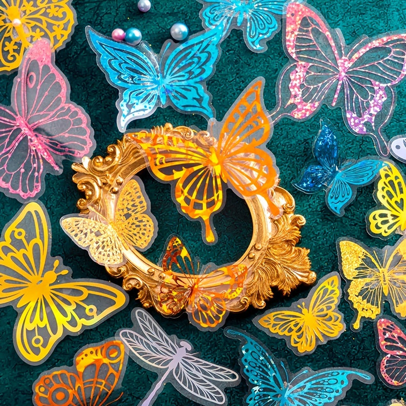 Set of 30 DIY Butterfly Stickers - Decorative Art Handbook Material