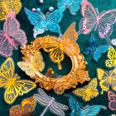 Set of 30 DIY Butterfly Stickers - Decorative Art Handbook Material