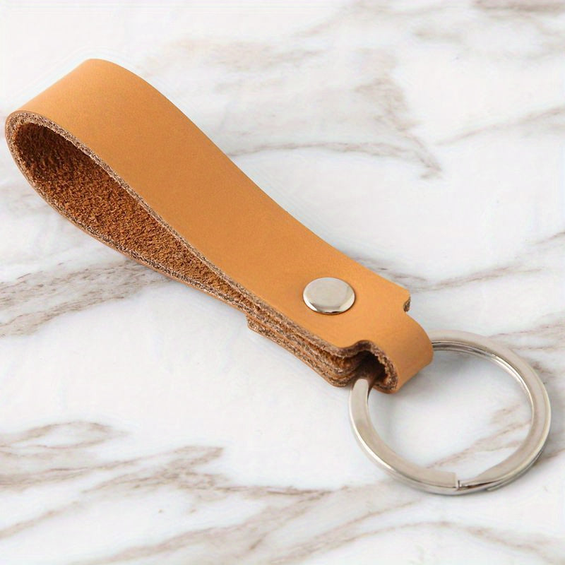Leather Car Keychain Motorcycle Retro Key Fob Chain Pendant Women