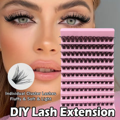 120pcs 8-16mm D Curl Cluster Lashes Individual Lashes Soft & Natural False Eyela