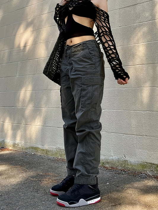 Y2K Street Style Cargo Pants Women's Vintage Loose High Waist Jeans