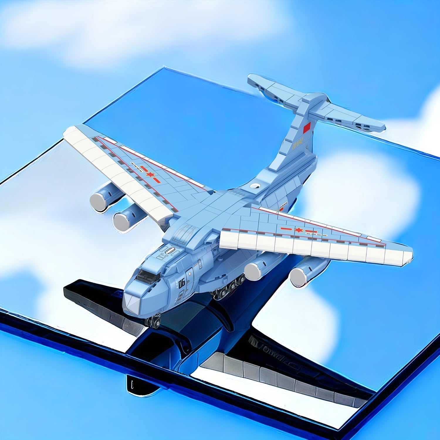 654pcs Transport Plane Model Puzzle Toy Airplane Puzzle Building Block Set