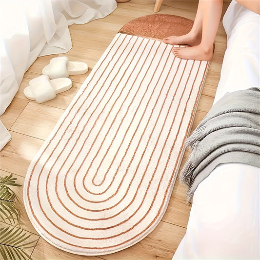 Striped Print Rug Hand Washable Mat Household Decorative Lovely Warm Carpet