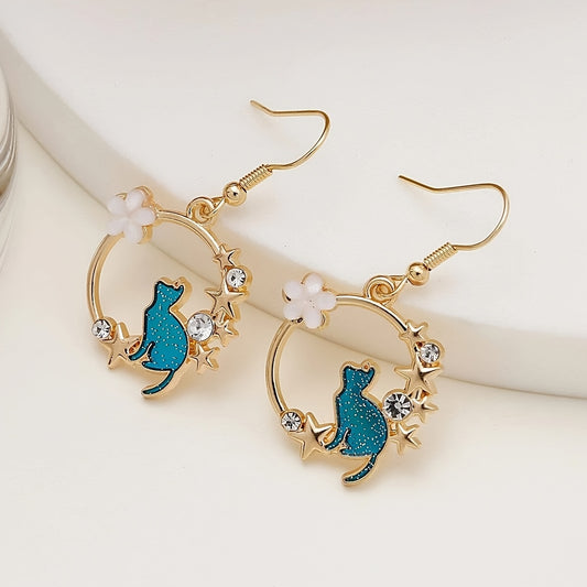 Kitten Geometric Dangle Earrings - Cat Ear Jewelry