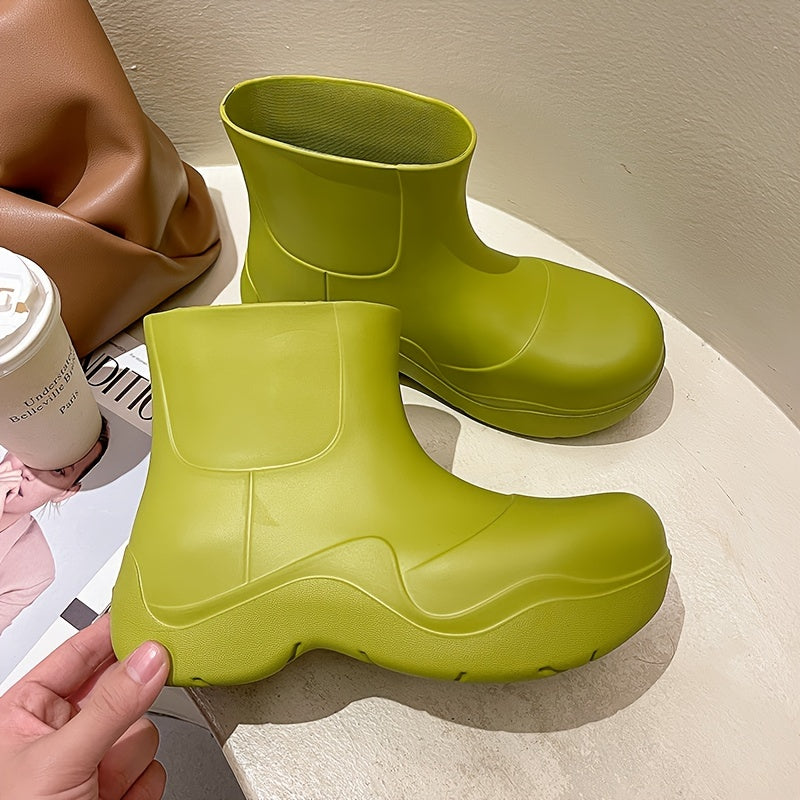 Women's Wedge Rain Boots Water Resistant Shoes