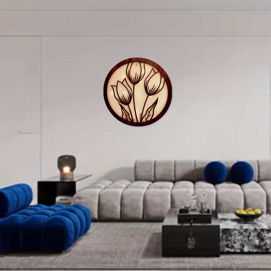 LED Lights Wooden Board Wall Stickers Magnolia Night Light