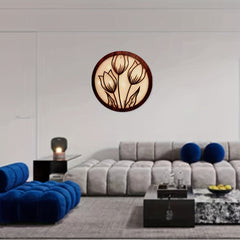 LED Lights Wooden Board Wall Stickers Magnolia Night Light