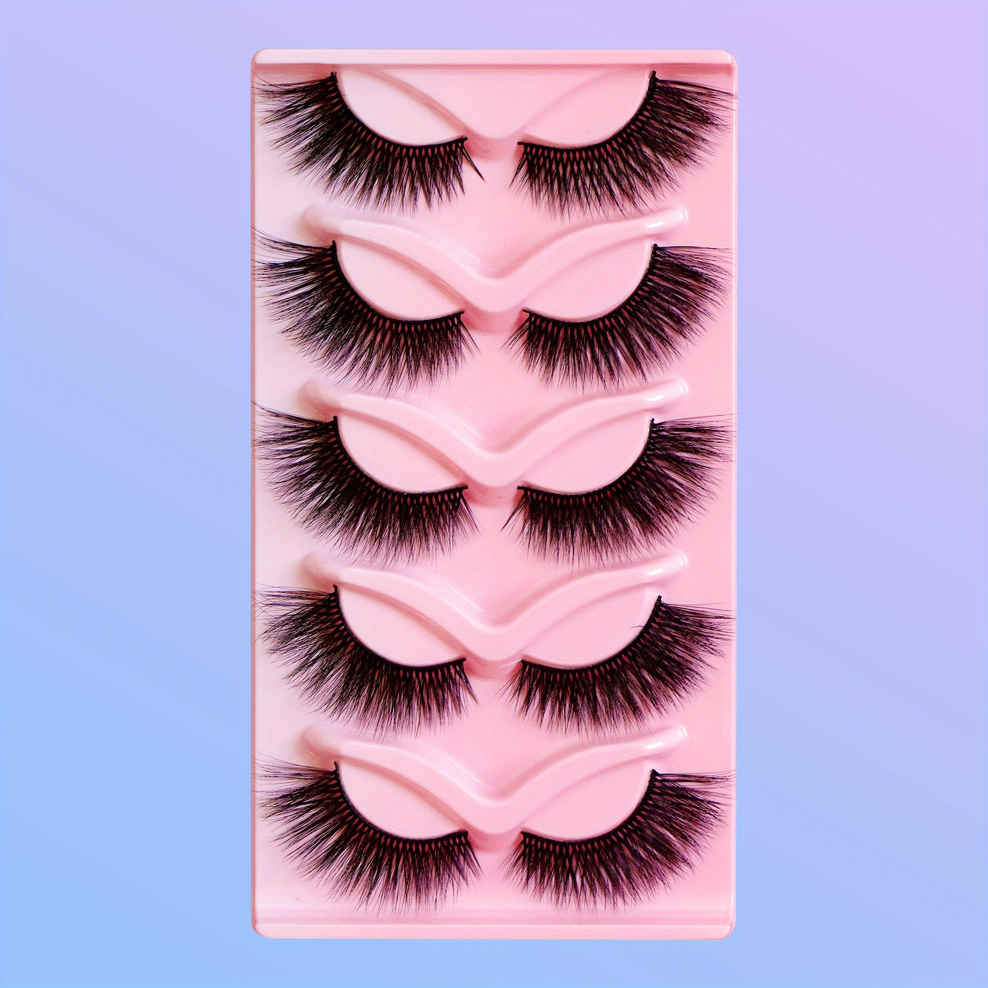Soft Natural Cat Eye Lashes Long Full Strip w/Winged Ends