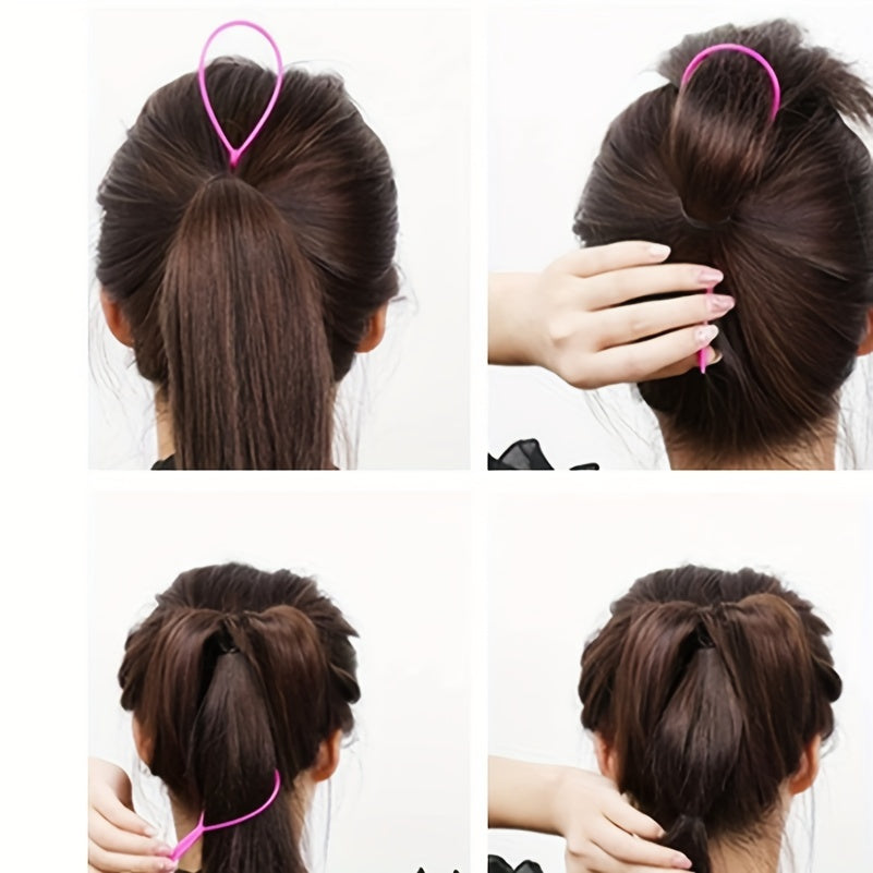 15pcs Topsy Tail Hair Tool Hair Braid Accessories Ponytail Maker Updo Hair Loop