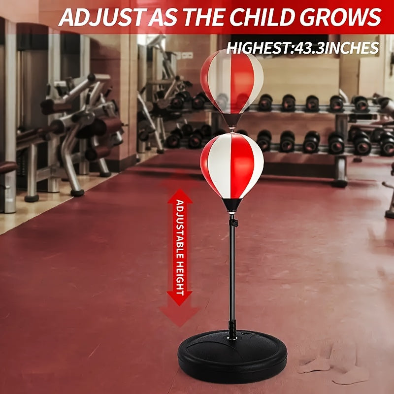 Kids Boxing Gloves & Bag Set Adjustable Punching Bag With Stand