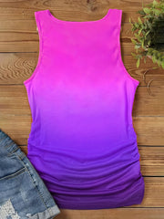 Gradient Cowl Neck Tank Top Casual Sleeveless Top For Summer