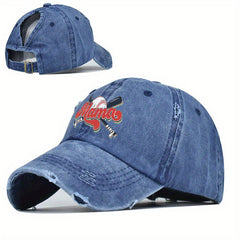 MAMA Ponytail Ripped Baseball Cap Washed Distressed Dad Hat