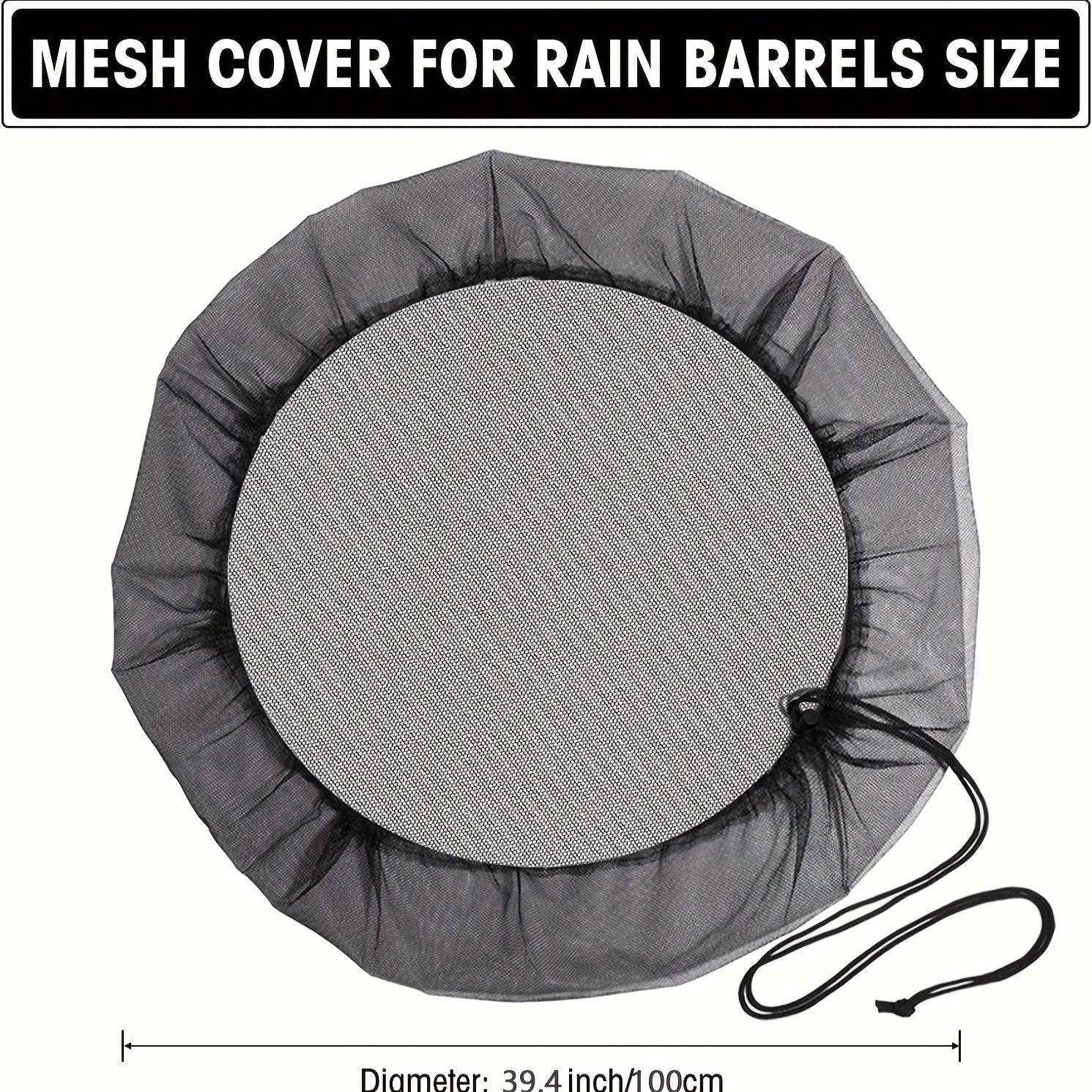 Rain Bucket Mesh Cover Water Bucket Net with Adjustable Drawstring Filter Mesh