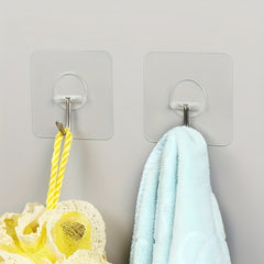 10pcs Self Adhesive Heavy Duty Wall Hooks Waterproof Oilproof No Punching