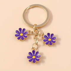 6pcs Daisy Flower Keychain Purse Bag Car Ornament Women Christmas Gift