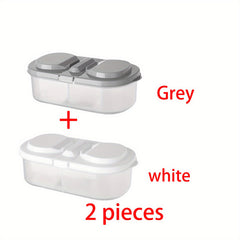 2pcs Fruit Storage Box Double Grids Household Food Container