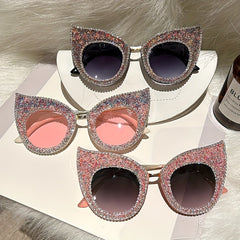Cat Eye Sunglasses Glitter Rhinestone UV400 Sun Shades
