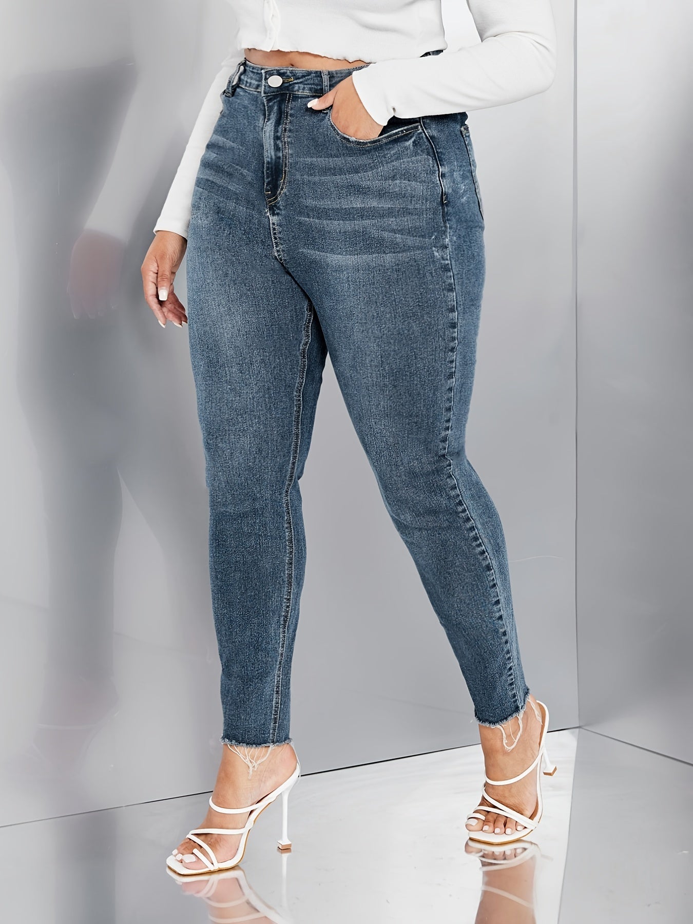  Skinny Jeans High Rise Slim Fit Stretch Denim Pants