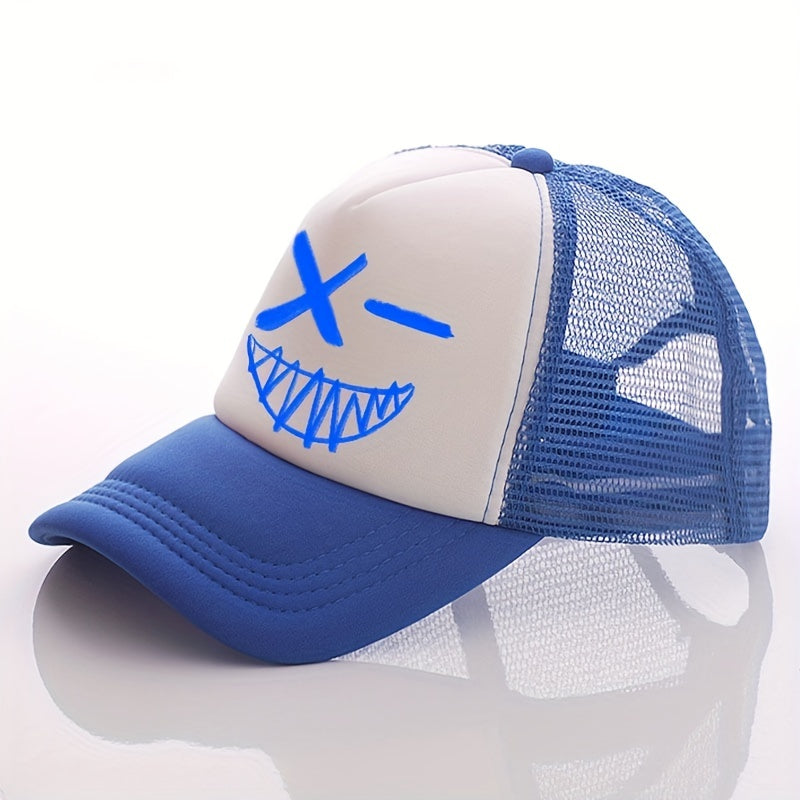 Multicolor Ghost Face Print Men's Peaked Cap Sunshade Baseball Cap