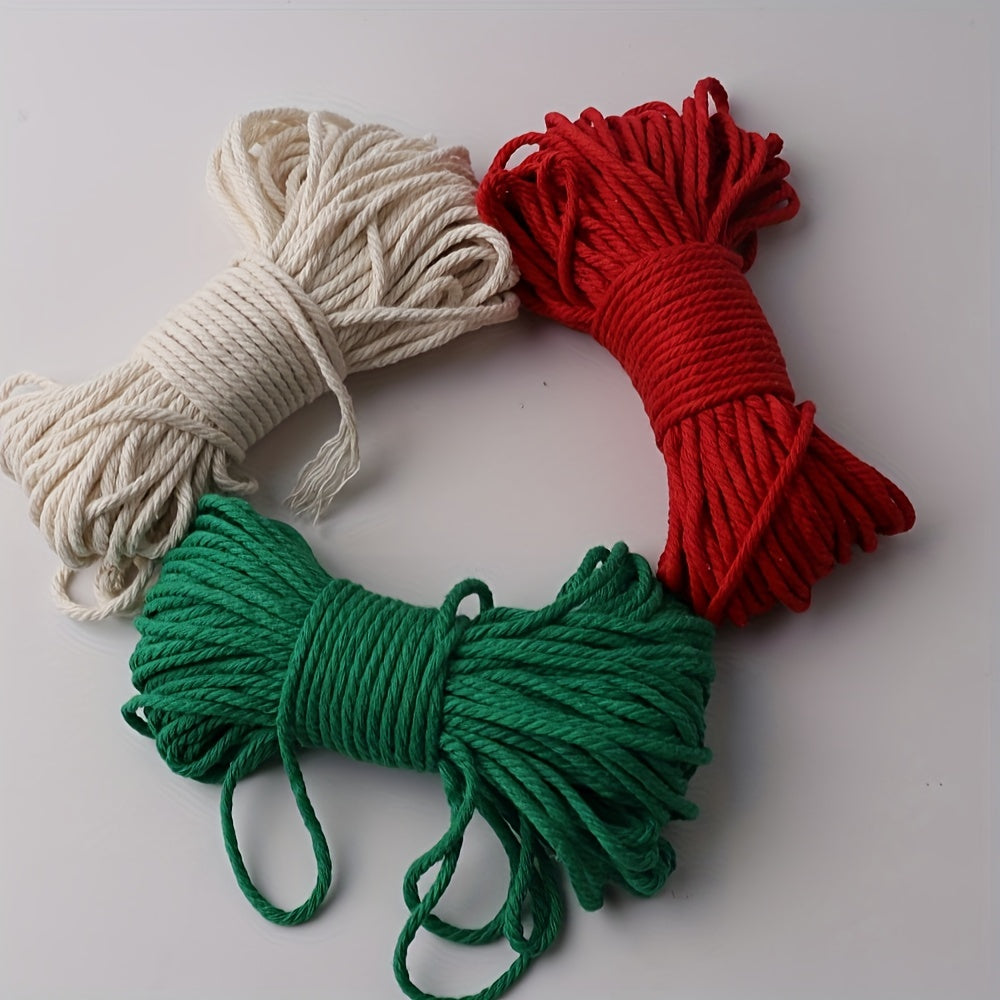 3pc Macrame Cord Christmas Decor Cotton Threads DIY Christmas Tree Ornaments