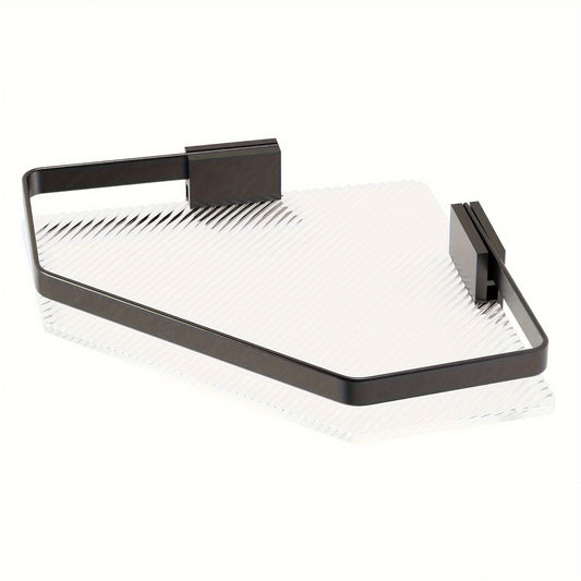 1pc Storage Rack Kitchen Bathroom Plastic Triangular Rectangular Basket