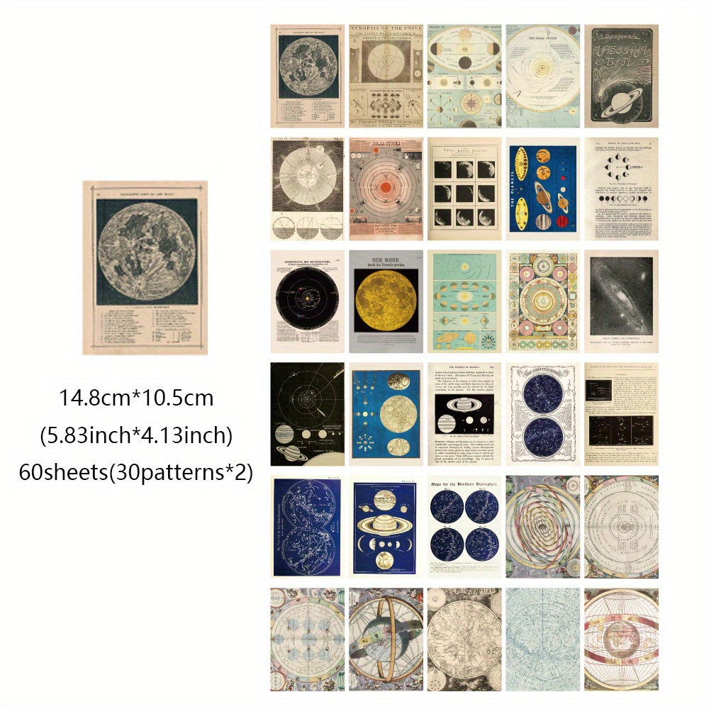 60 Sheets of Vintage Scrapbook Paper for DIY Journaling and Scrapbooking