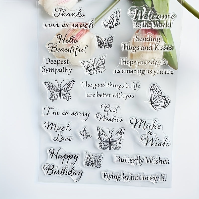 Butterfly Small Talk Silicone Stamp for Card Making DIY Log