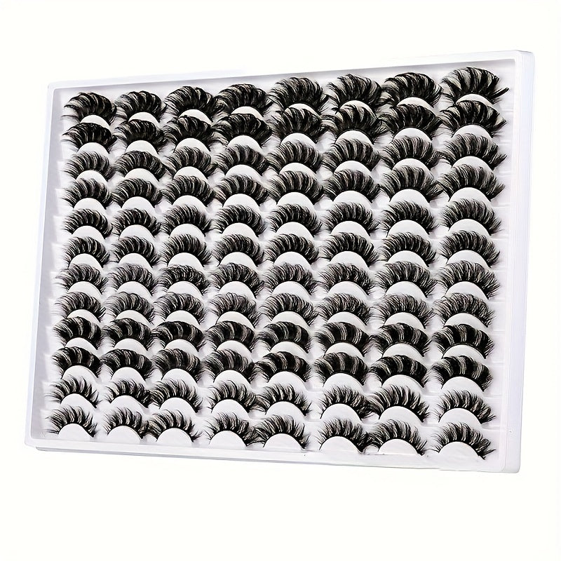 48 Pairs Fluffy Thick Faux Mink Lashes Soft Natural Long Wispy Full Strip Lashes
