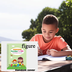 Educational Exercise Books with Groove Templates for Math and Letters Practice