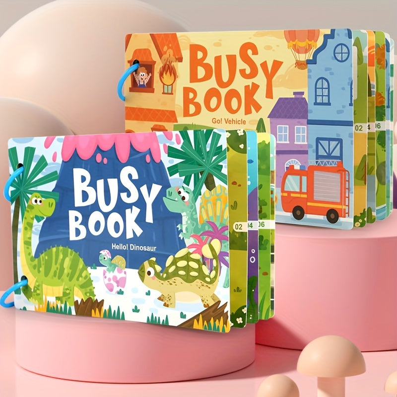 Vehicle Themed Busy Book Educational Activity Set