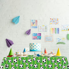 Soccer Party Tablecloth Green Football Table Decoration