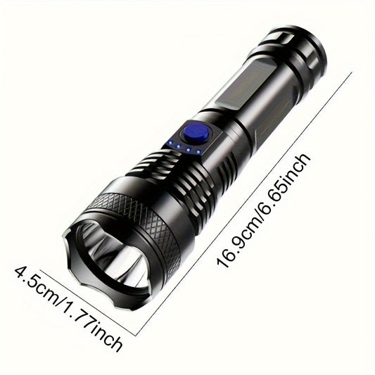 USB Rechargeable Handheld Flashlight LED Light for Camping Backpacking Hiking