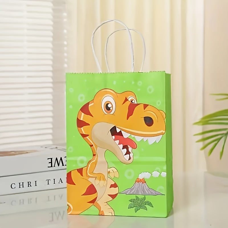 6pcs Dinosaur Tote Bags Birthday Gift Candy Chocolate Packaging Bags