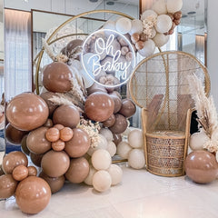 60pcs Brown Blush Latex Balloons Set Wedding Birthday Decor