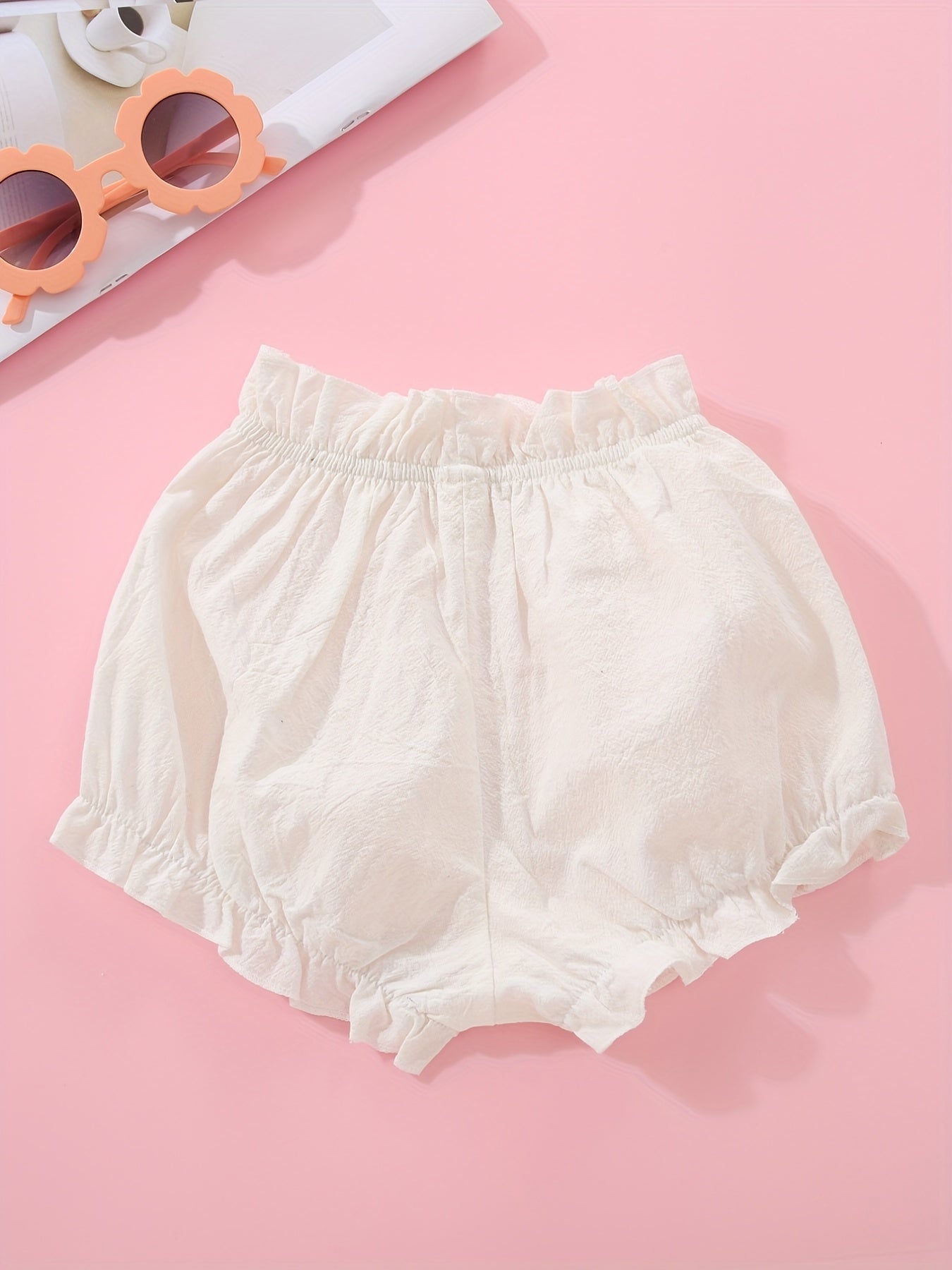 Toddler Girls Cotton Ruffle Trim Shorts Kids Summer Clothes