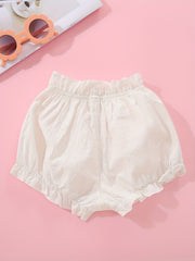 Toddler Girls Cotton Ruffle Trim Shorts Kids Summer Clothes