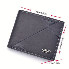 Men's PU Leather Short Wallet Money Clip Card Holder Coin Purse