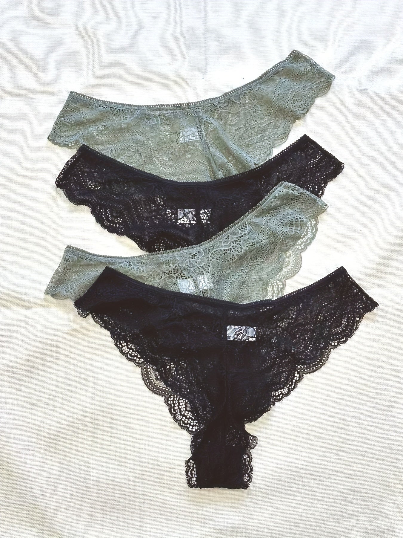 4 Pack Plus Size Lace Seamless Panties Set
