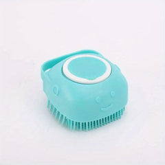 Dog Bath Brush Shampoo Dispenser Brush Pet Massage Silicone