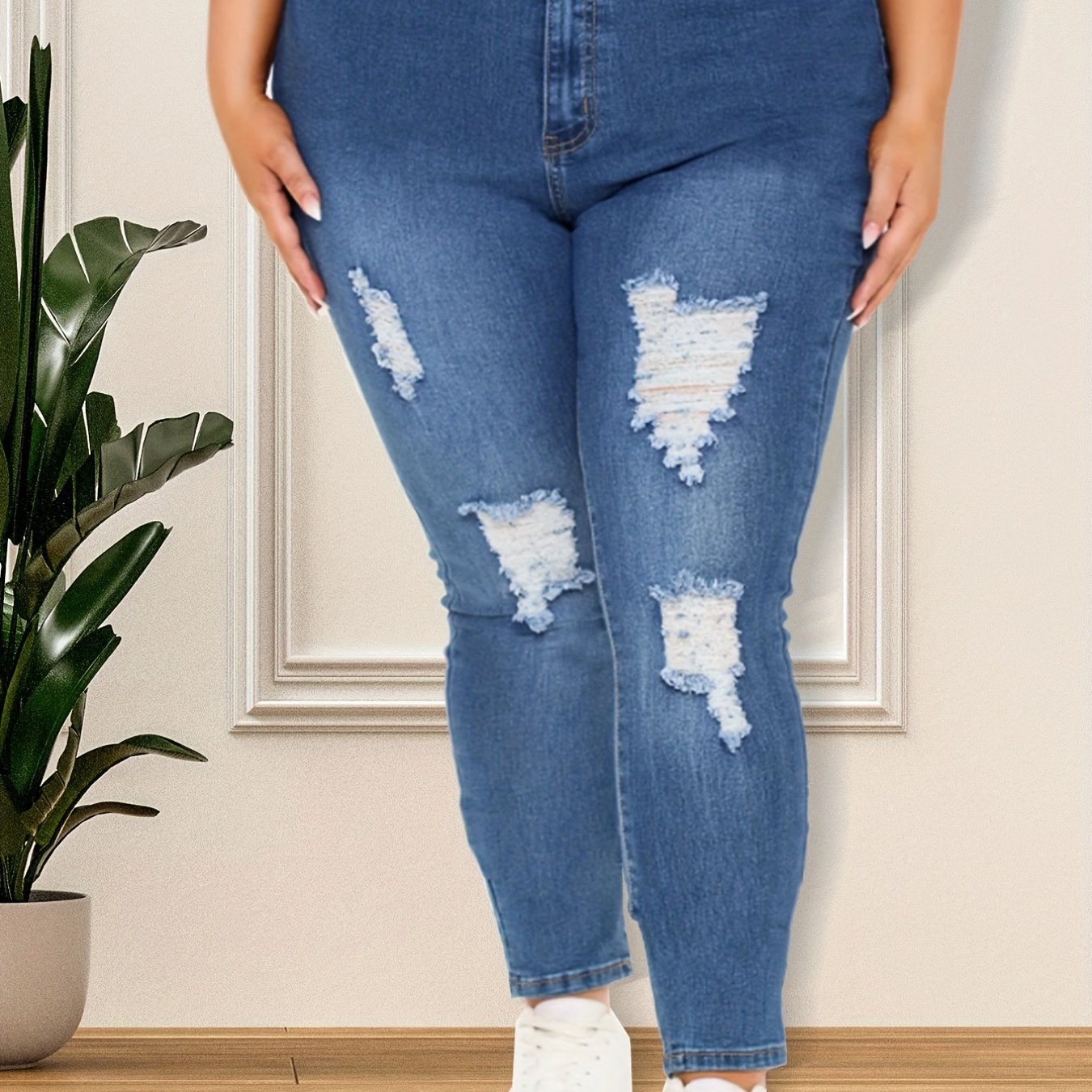  Ripped High Stretch Skinny Jeans