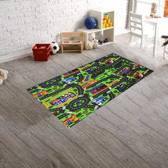 1pc Traffic Car Mat Kids Toy Cars Non Slip Rug Boys Play Mat Road Rug